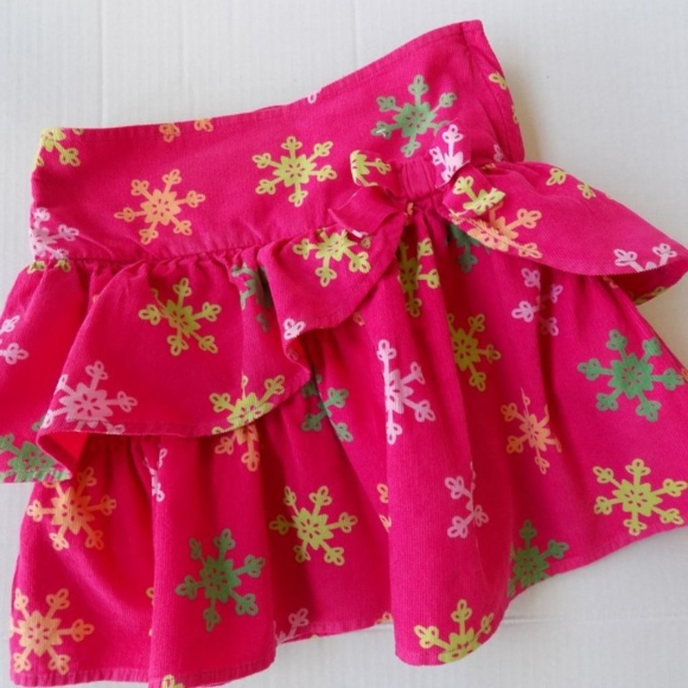 Gymboree Snowflake Tiered Corduroy Skort Size 6